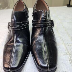 Life Stride Black Leather Dress Heels
